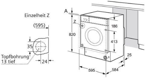 Siemens wk14d540 lave-linge séchant/BAB 1400 tr/min, 6 kg/1.02 kWh/à encastrer Blanc/Aquastop - Image 2