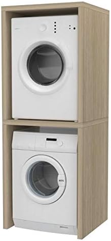 VE.CA. S.r.l. - Cache Colonne Machine à Laver - Bois - Cache Machine à Laver/Couvercle sèche-Linge - Disponible sur Mesure - Meubles de Salle de Bain - Couleur : Rock Oak - Fabriqué en Italie