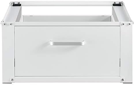 [en.casa] Kit de Superposition Intercalaire Lave-Linge Sèche-Linge Support de Lave-Linge avec Tiroir Acier Aluminium Blanc 63 x 54 x 31 cm - Image 4