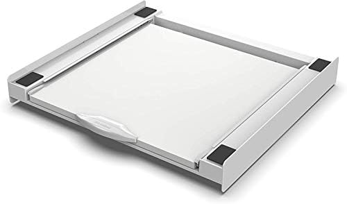 [en.casa] Kit de Superposition Universel Cadre avec Tablette Coulissante pour Lave-Linge Sèche-Linge Standard 60 cm Machine à Laver Acier Laqué Blanc - Image 3
