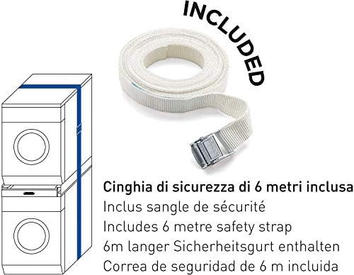 [en.casa] Kit de Superposition Universel Cadre avec Tablette Coulissante pour Lave-Linge Sèche-Linge Standard 60 cm Machine à Laver Acier Laqué Blanc - Image 4