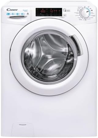 CANDY CSWS4128TWME-47, Lave-linge séchant, Smart Inverter, Pose libre, 12 Kg, 1400 RPM, Classe A, Blanc