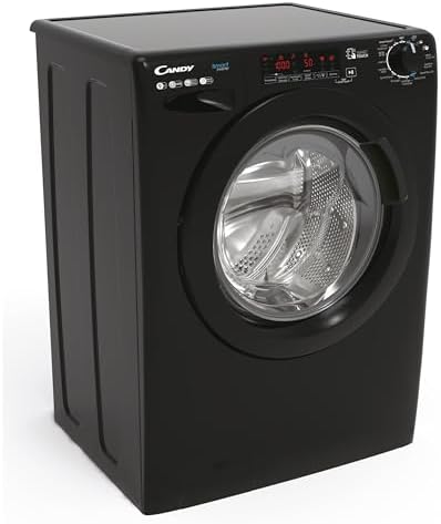 CANDY Lave-linge hublot CS 129TMBBE-47, 9 kg, 16 Programmes, 1200 tr/min, Moteur Inverter, Classe B, Noir Brillant - Image 2