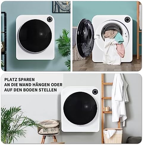 Sweiko Sèche-linge 3 kg en acier inoxydable, 5 programmes, triple filtre, Blanc - Image 4