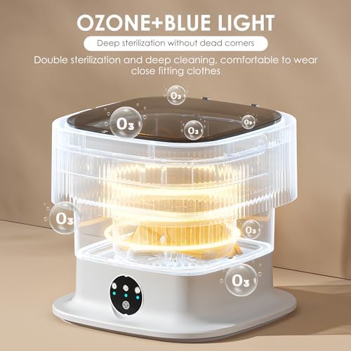 Mini Lave-linge Pliable, Lave-linge Mobile, Portable, Petit Lave-linge Avec Sèche-linge Et Blu-ray Pour Camping, Voyage, Voiture, Camping-car, Dortoirs, 3 Modes De Nettoyage, Capacité 9l(Grau) - Image 2