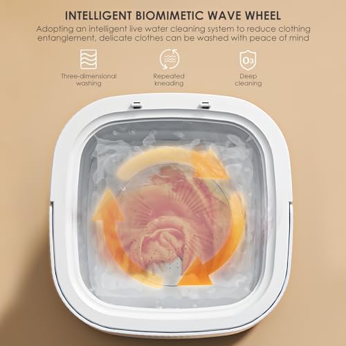 Mini Lave-linge Pliable, Lave-linge Mobile, Portable, Petit Lave-linge Avec Sèche-linge Et Blu-ray Pour Camping, Voyage, Voiture, Camping-car, Dortoirs, 3 Modes De Nettoyage, Capacité 9l(Grau) - Image 3