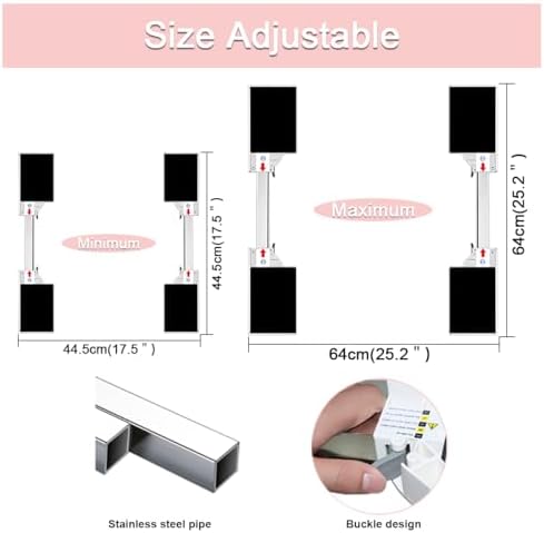 NIUXX Kit de Superposition Universel, support de raccordement pour lave-linge et sèche-linge, Équipé d'attaches en nylon et de sangles à cliquet, taille réglable (45-64 cm) - Image 2