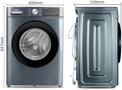 CHiQ Lave-linge CFL80-14586IM3XA, Chargement frontal 8 kg,Space Pro,Moteur Inverter stable, 1400 tr/min, Programme intelligent à IA, Fonction vapeur, Lavage rapide 15 minutes, 15 cycles lavage, Gris - Image 2