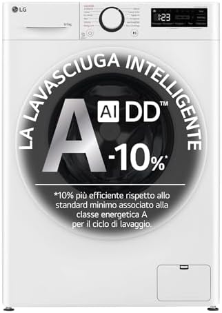 Lave-linge séchant slim LG 8/5 kg - AI DD & Vapeur