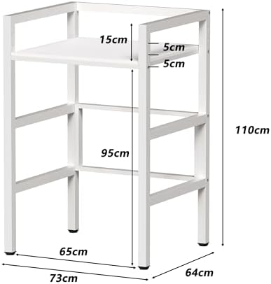 MSFE Meuble étagère de Rangement Dessus Machine à Laver,Kit d'empilage pour Lave-linge et Sèche-linge à Chargement Frontal,3 Hauteurs Réglables,Capacité de Charge de 350kg,73*64*110cm,Produit Breveté - Image 2