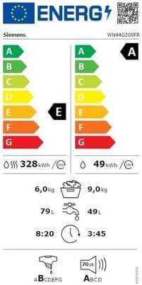 SIEMENS Lave linge sechant Frontal WN44G200FR, iQ500, smartFinish, anti-taches - Image 2