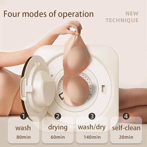 GEJLELDS Mini Machine À Laver Et Sèche-Linge De 3,5 L, Machine À Laver Compacte Et Essoreuse avec Baril Intérieur en Acier Inoxydable, pour Appartement, Maison, Dortoir Mural - Image 3