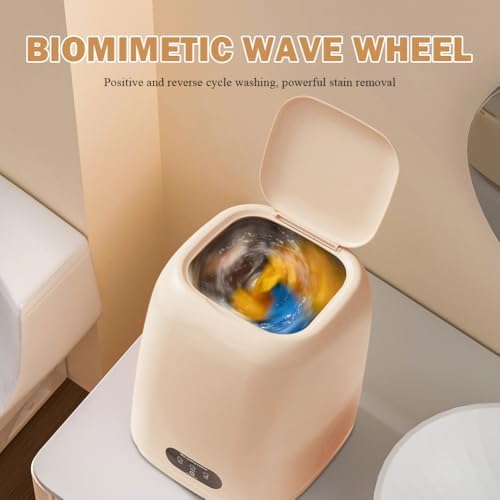 Zinueen Mini Machine à Laver Pliable, Portable, Petite Machine à Laver Mobile, avec Sèche-Linge, pour Camping, Voyage, Voiture de Tourisme et Dortoir, 9 l, 1,35 kg, pour Chaussettes, Sous-Vêtements et - Image 4