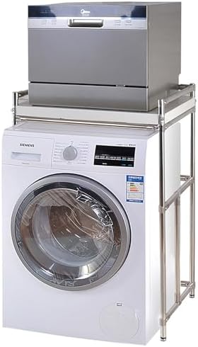 Étagère de Rangement à 3 étages pour Machine à Laver,Meuble Seche Linge,Superposition Lave Linge Seche Linge,Étagère Pour Machine À Laver,Construction En Acier Inoxydable(72*65*132cm/28*25.6*52in)